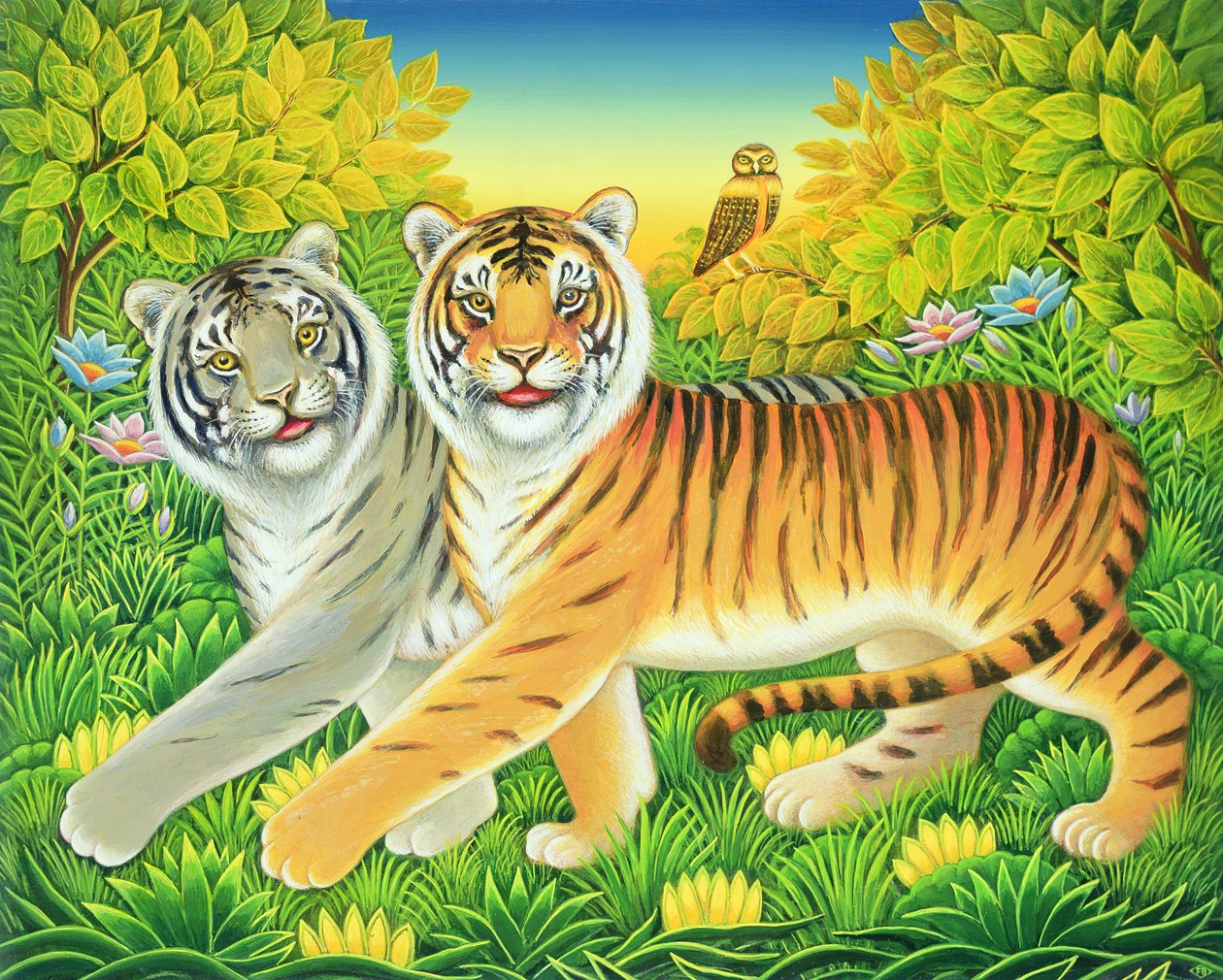 Tyger Tyger, 2002 (olie og tempera på panel) af Frances Broomfield