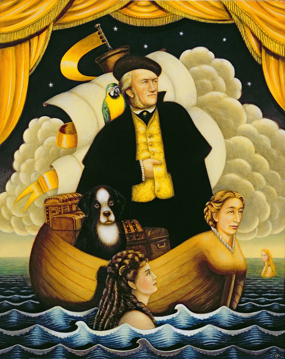 Wagner, den flyvende hollænder, 2001 (olie og tempera på panel) af Frances Broomfield