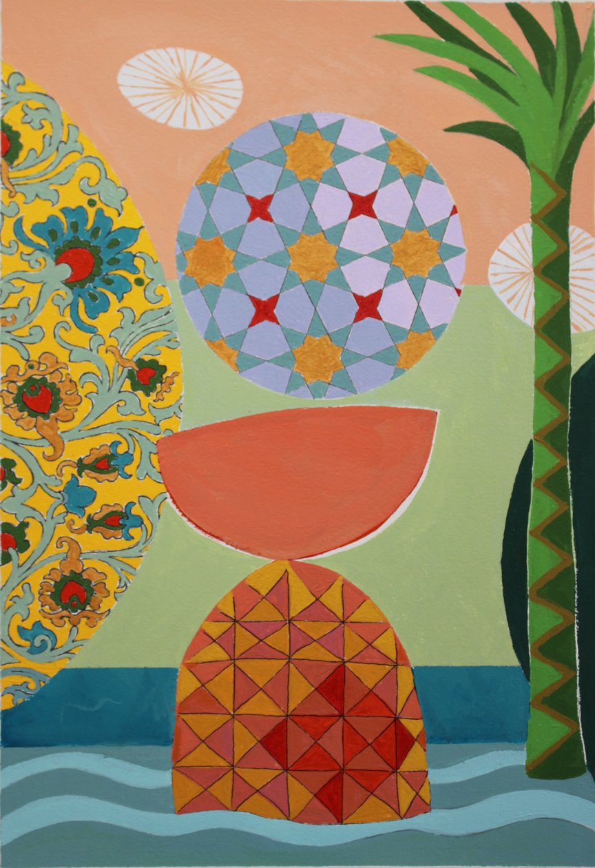 A Delicate Balance, 2022 (akryl på arkivakvarelpapir) af Frances Ferdinands