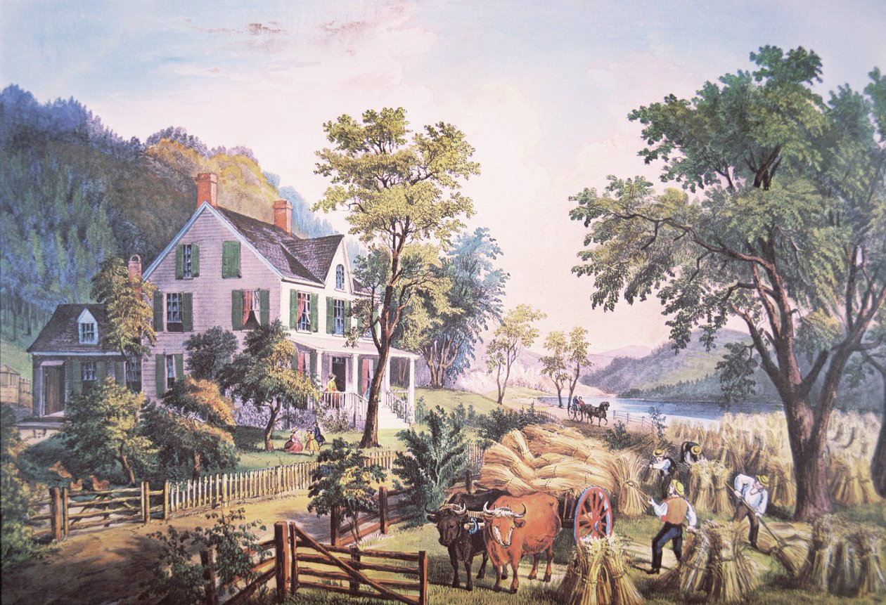 Amerikansk landbrugsscene af Frances Flora Bond (c.1812 76) Palmer