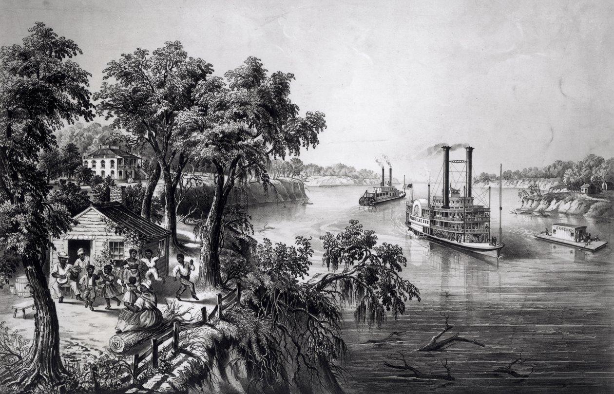 Low Water i Mississippi, pub. af Currier og Ives, 1867 af Frances Flora Bond Palmer