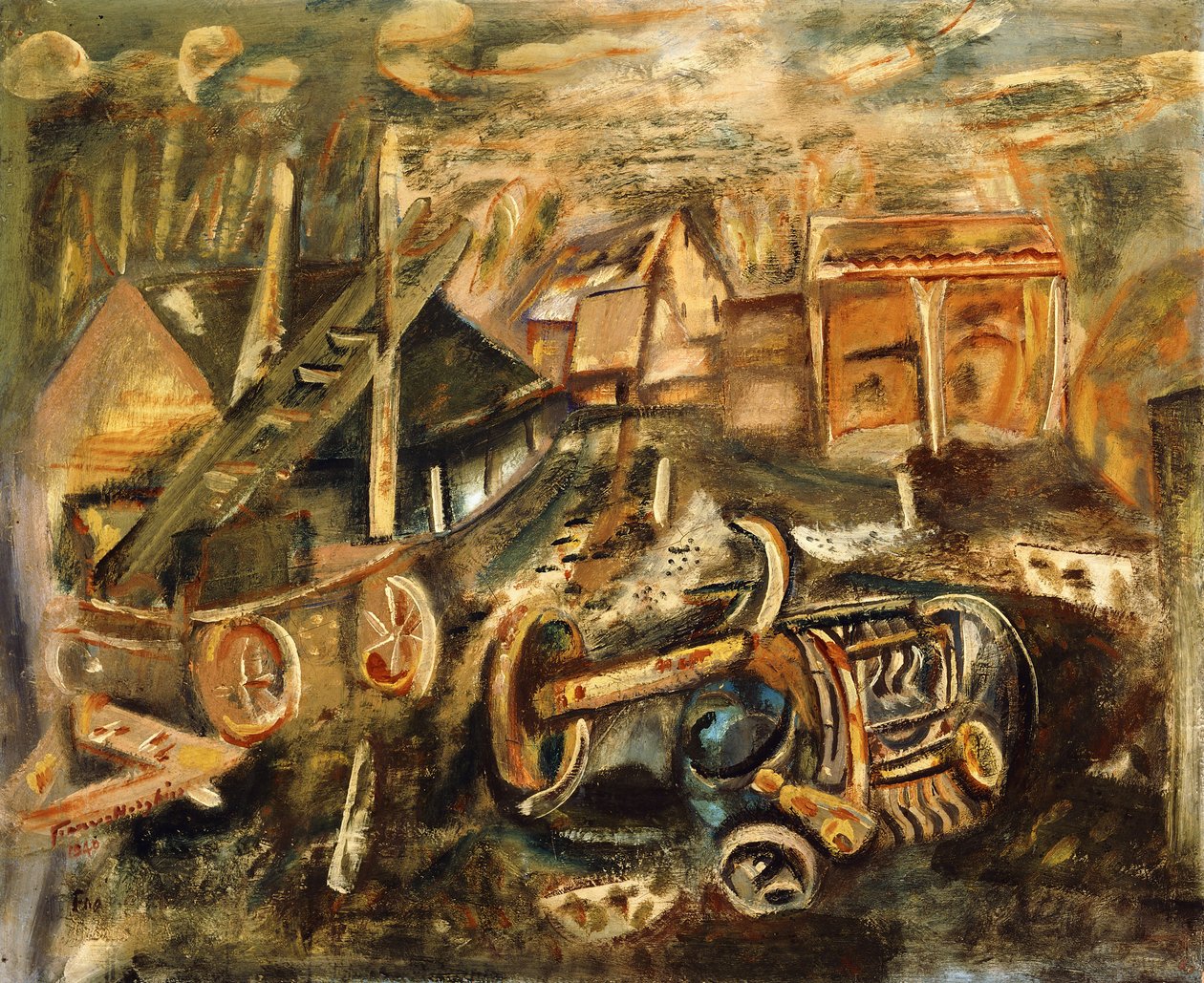 Farm Yard, Essex af Frances Hodgkins
