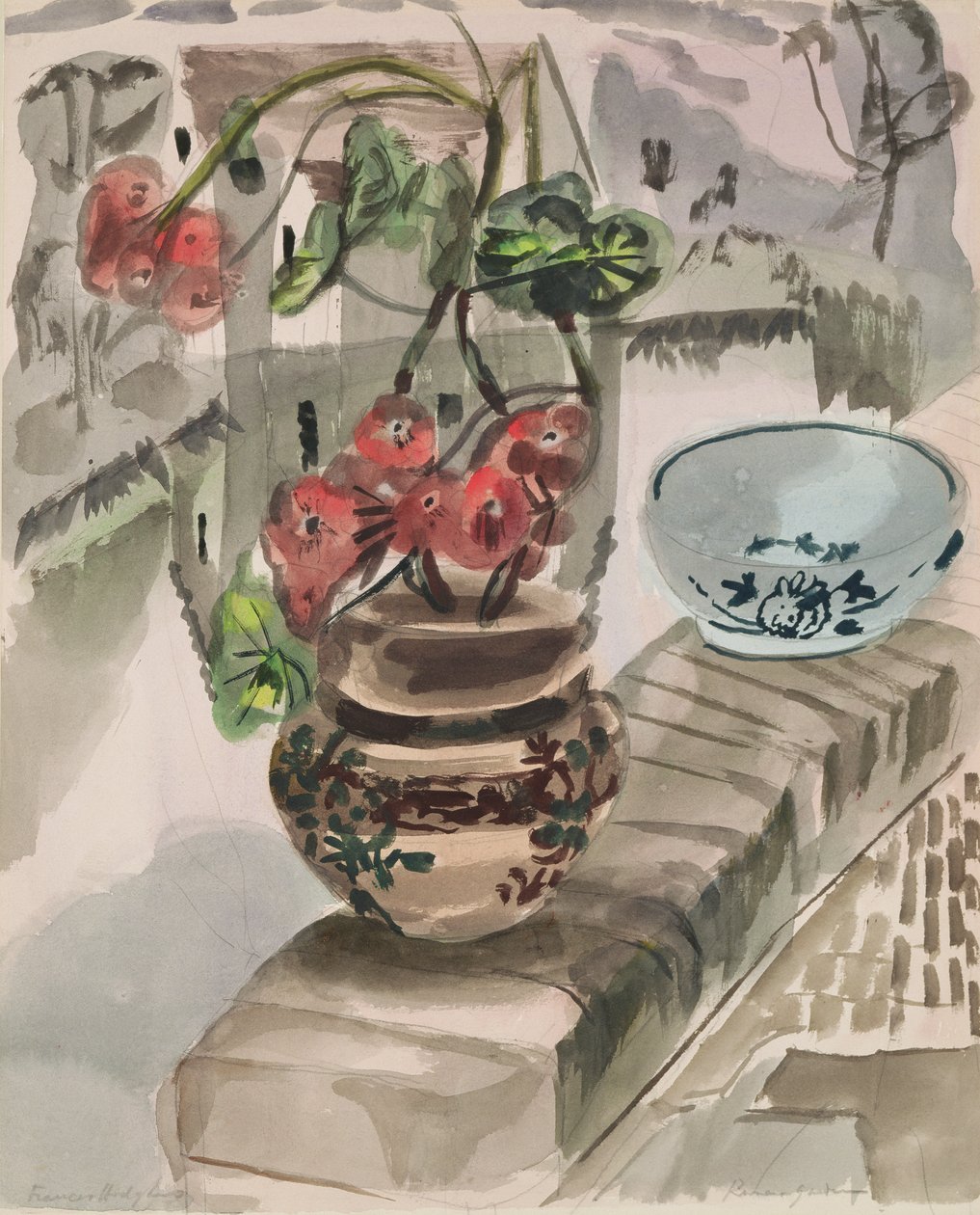 River Garden (akvarel på papir) af Frances Hodgkins