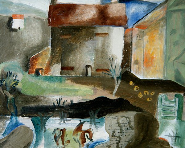 The Mill Pond, ca. 1930 (olie om bord) af Frances Hodgkins