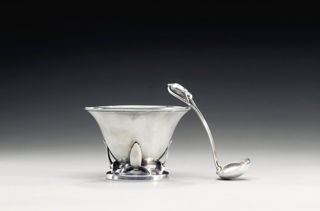 Bowl and spoon, c.1910 (silver) af Frances MacBeth Glessner