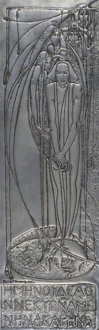 Repousse White Metal Plaque, 1893 (metal) af Frances Macdonald