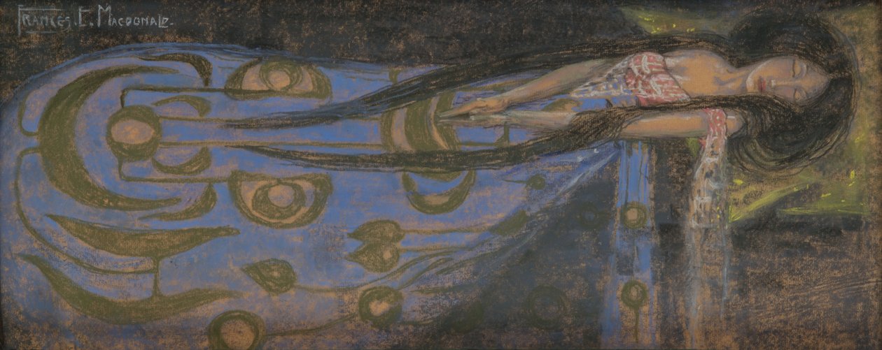 Den sovende prinsesse, omkring 1896 (pastel, akvarel, papir) af Frances Macdonald