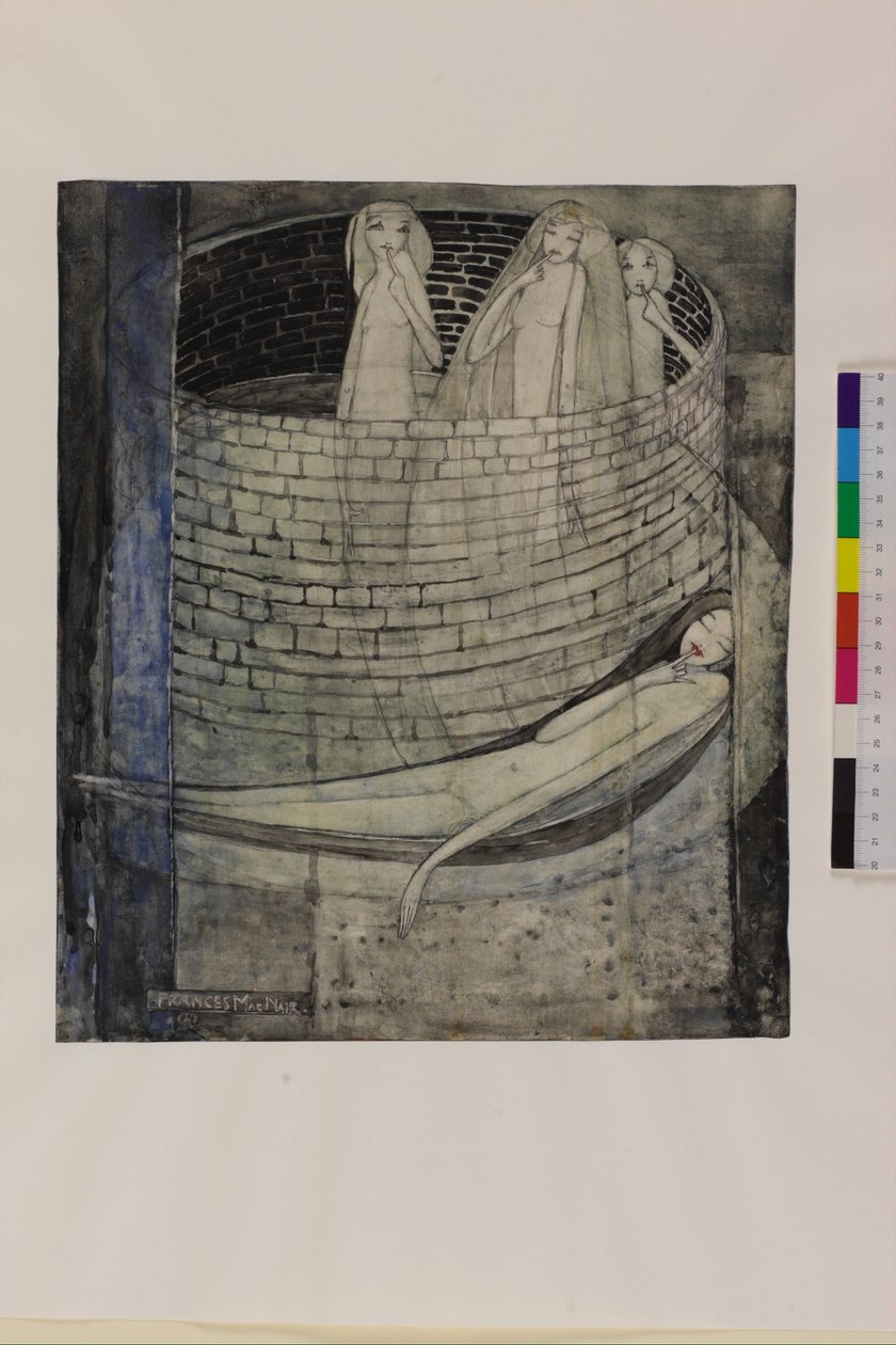 Truth Lies at the Bottom of the Well, ca. 1912-15 (blyant og akvarel på papir) af Frances Macdonald