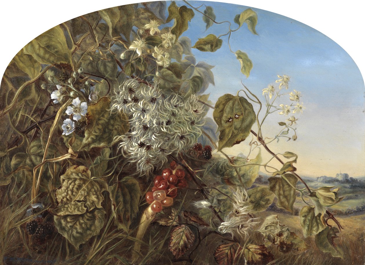 En efterårshæk nær Carisbrooke, 1864 af Frances Minns