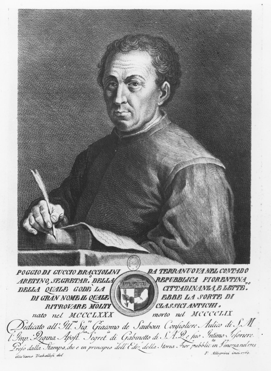 Portræt af Poggio Bracciolini, 1769 af Francesco Allegrini