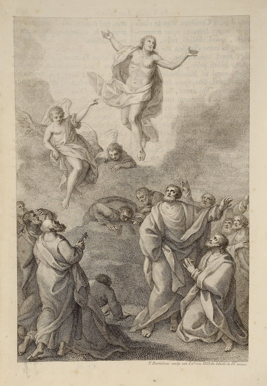 Himmelfart, for det romerske missal af Francesco Bartolozzi