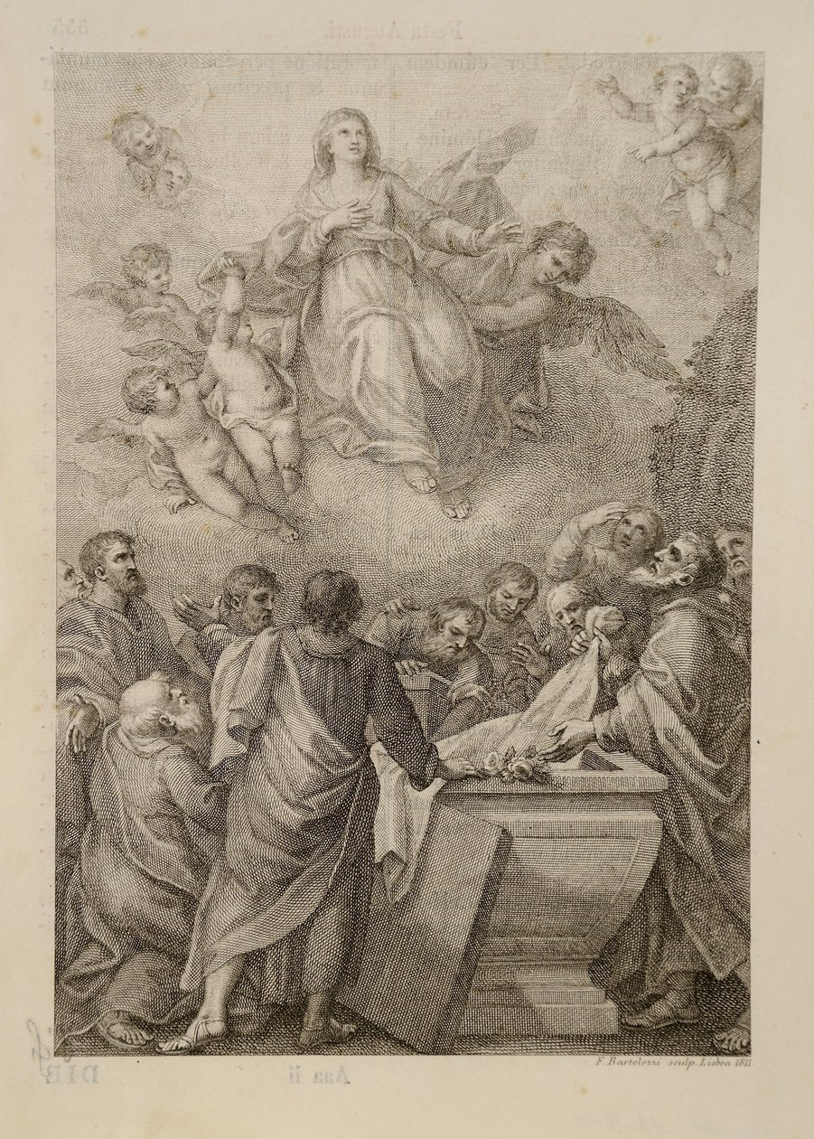 Antagelse af Jomfruen, for det romerske missal af Francesco Bartolozzi