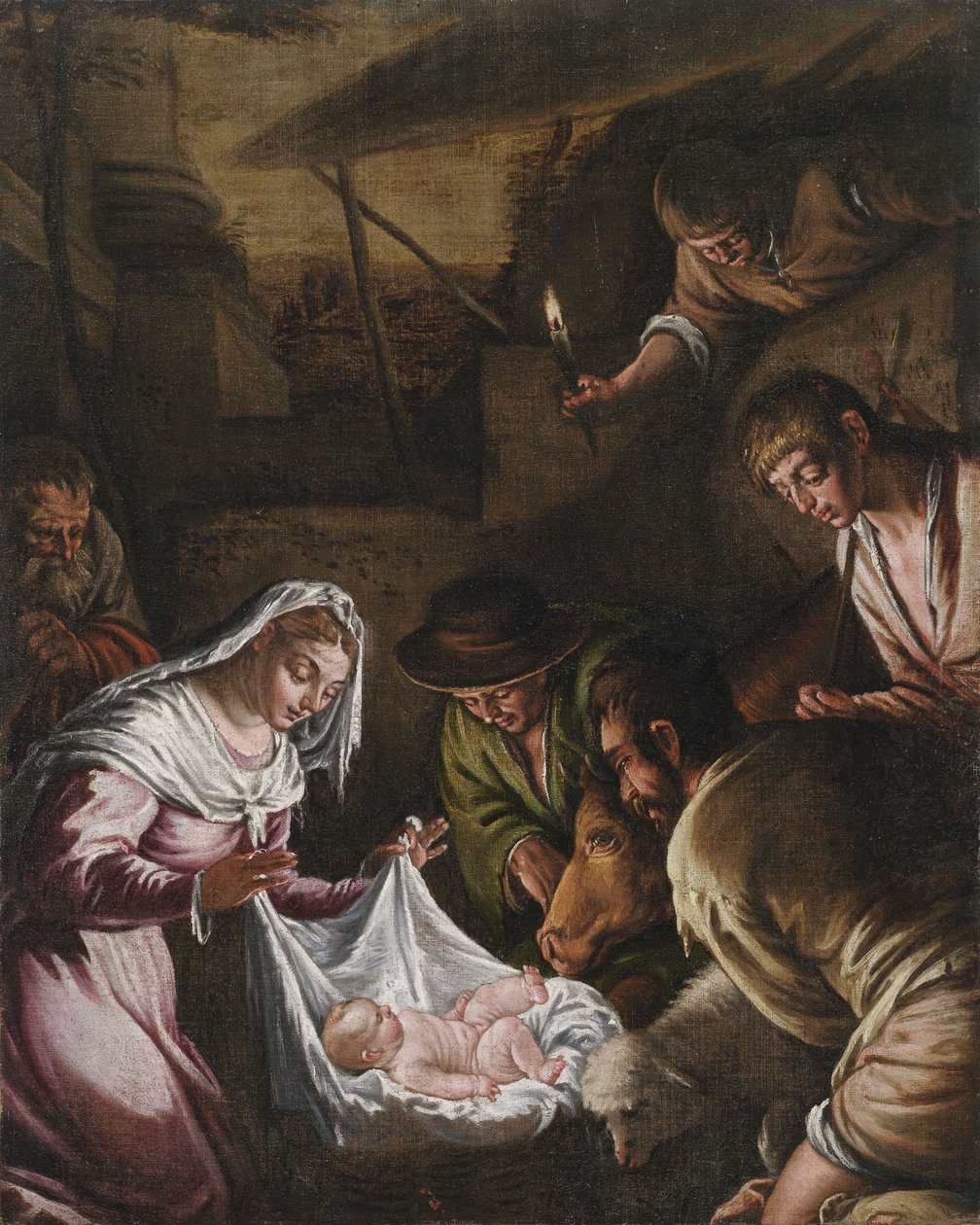 Tilbedelse af hyrderne af Francesco Bassano the Younger