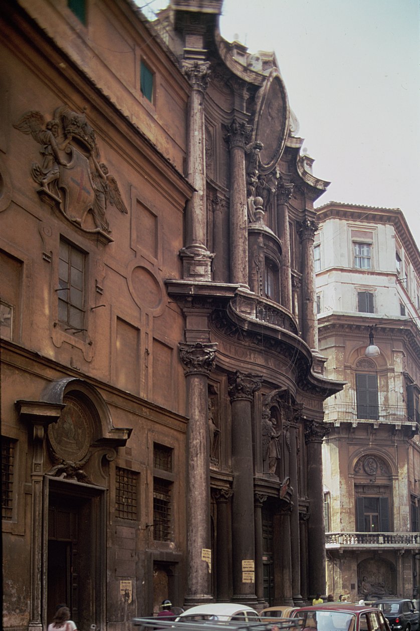 Facader af kirken og klostret San Carlo alle Quattro Fontane, Rom, 1637-41 af Francesco Borromini