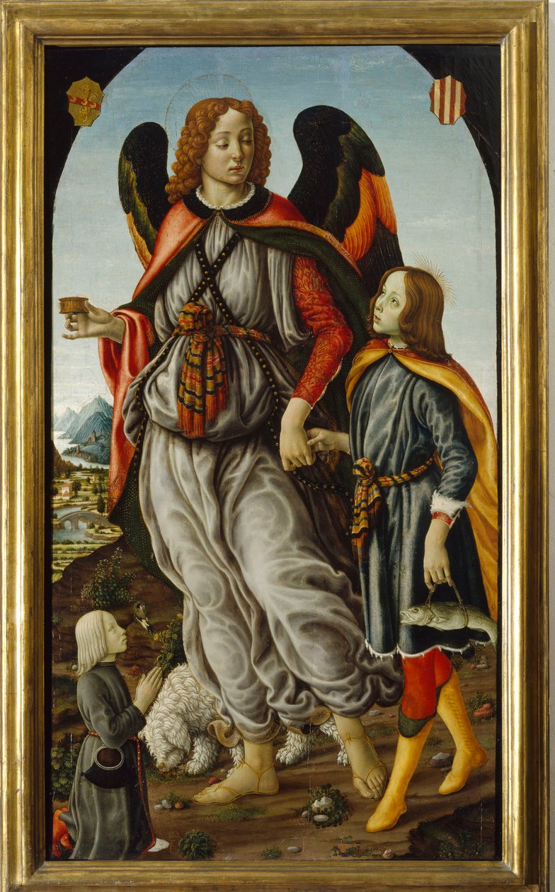 Archangele Raffaele med Tobiolo og en ung mand af Francesco Botticini