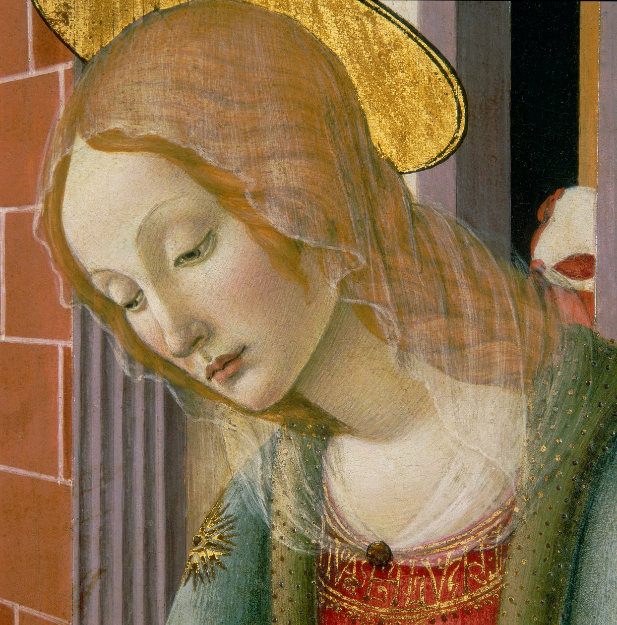 Jomfruens ansigt, detalje af Francesco Botticini