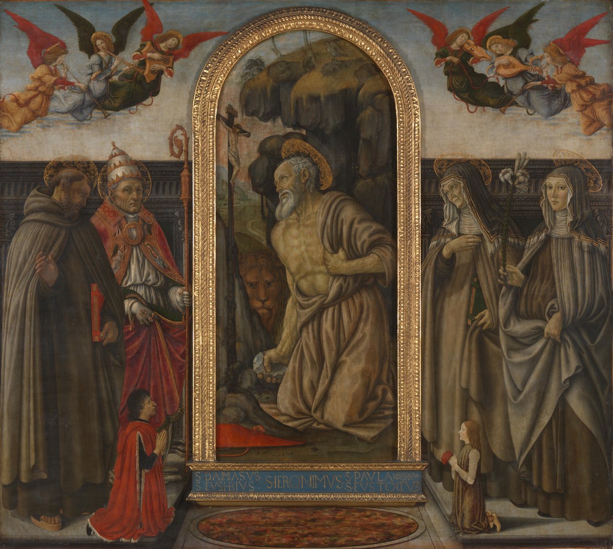 Sankt Jerome i bod med hellige og donorer af Francesco Botticini