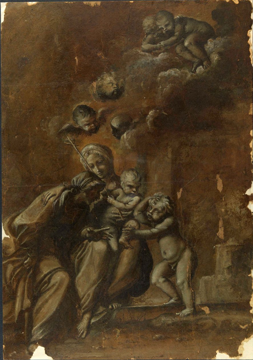 Jomfruen og barnet med St. John og St. Anne af Francesco Brizio