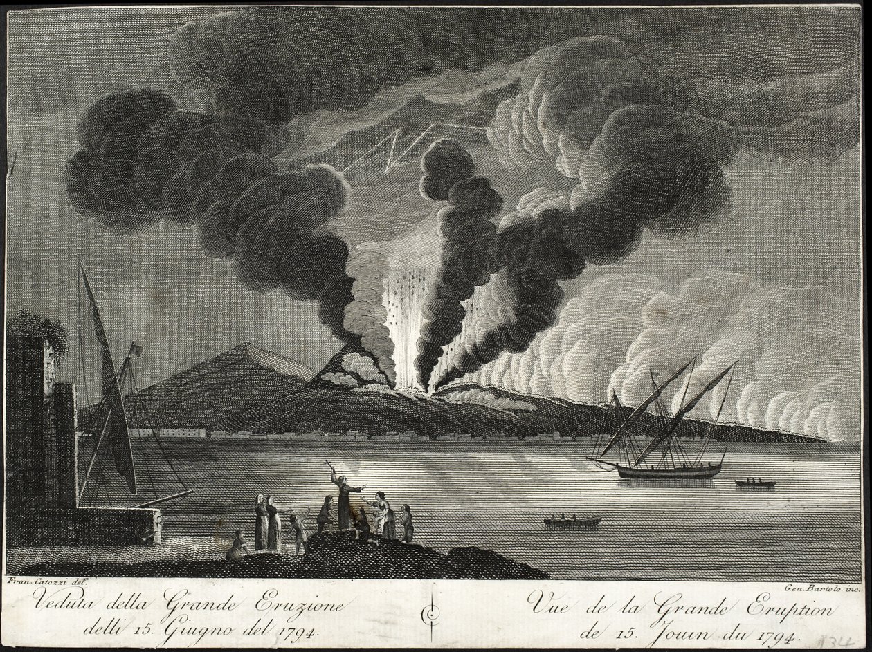 Udsigt over det store udbrud, 15. juni 1794 af Francesco Catozzi