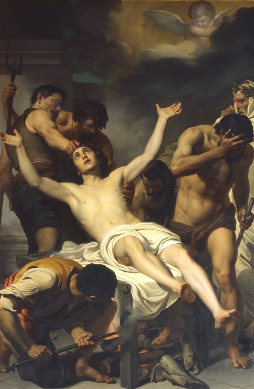 Martyrium af St. Lawrence af Francesco Coghetti