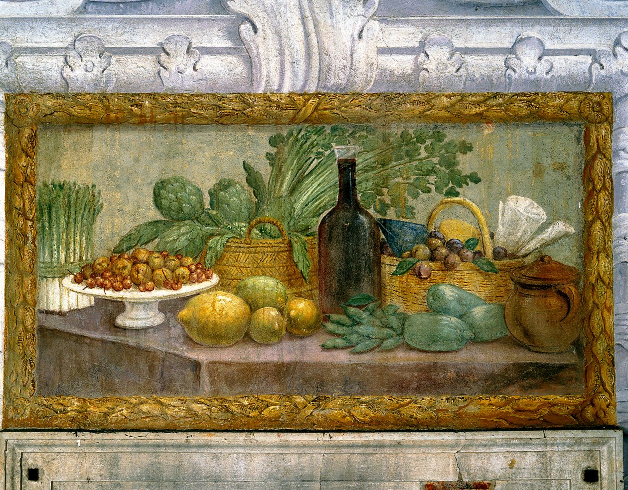 Stilleben med en kurv med artiskokker af Francesco Ferrari