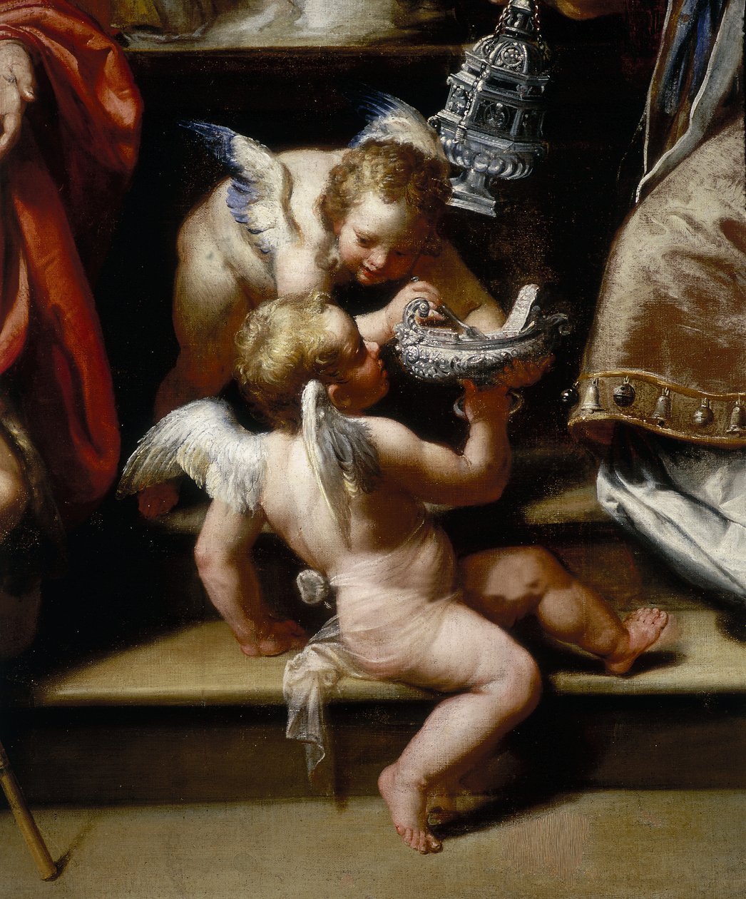 Altertavlen til Madonna of the Snow (detaljer) af Francesco Fiasella