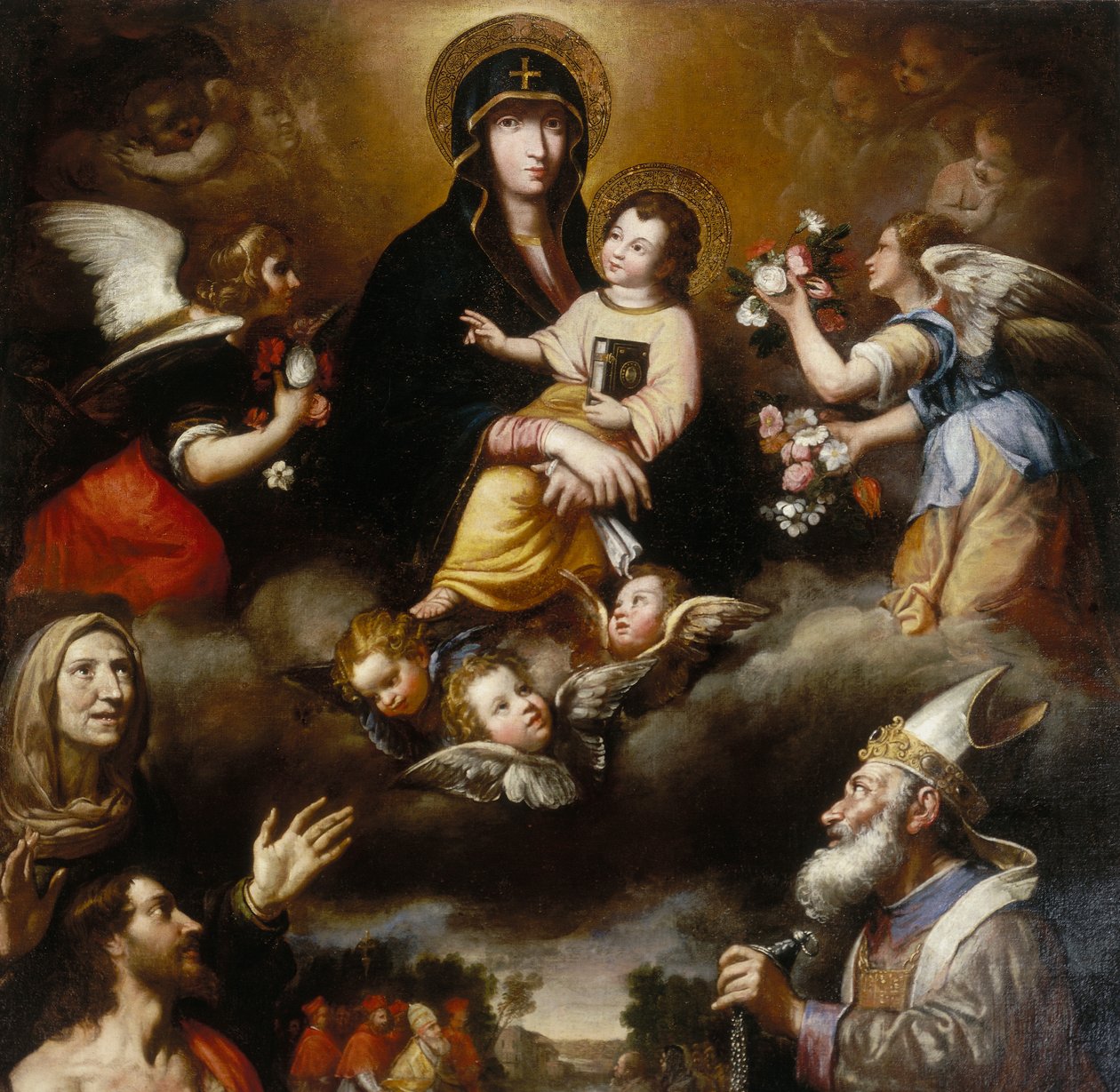 Altertavlen til Madonna of the Snow (detaljer) af Francesco Fiasella