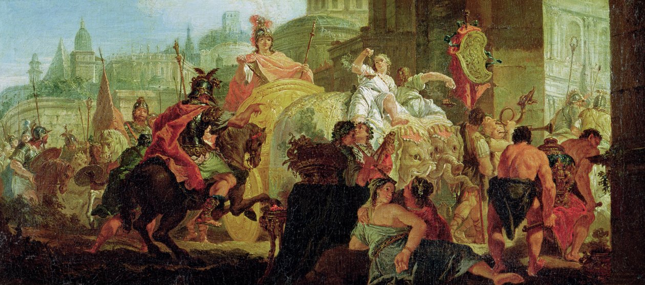Alexander den Stores (356-323 f.Kr.) indtog i Babylon af Francesco Fontebasso
