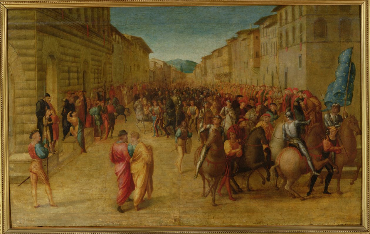 Charles VIII (1470-98) på vej ind i Firenze, ca. 1518 af Francesco Granacci