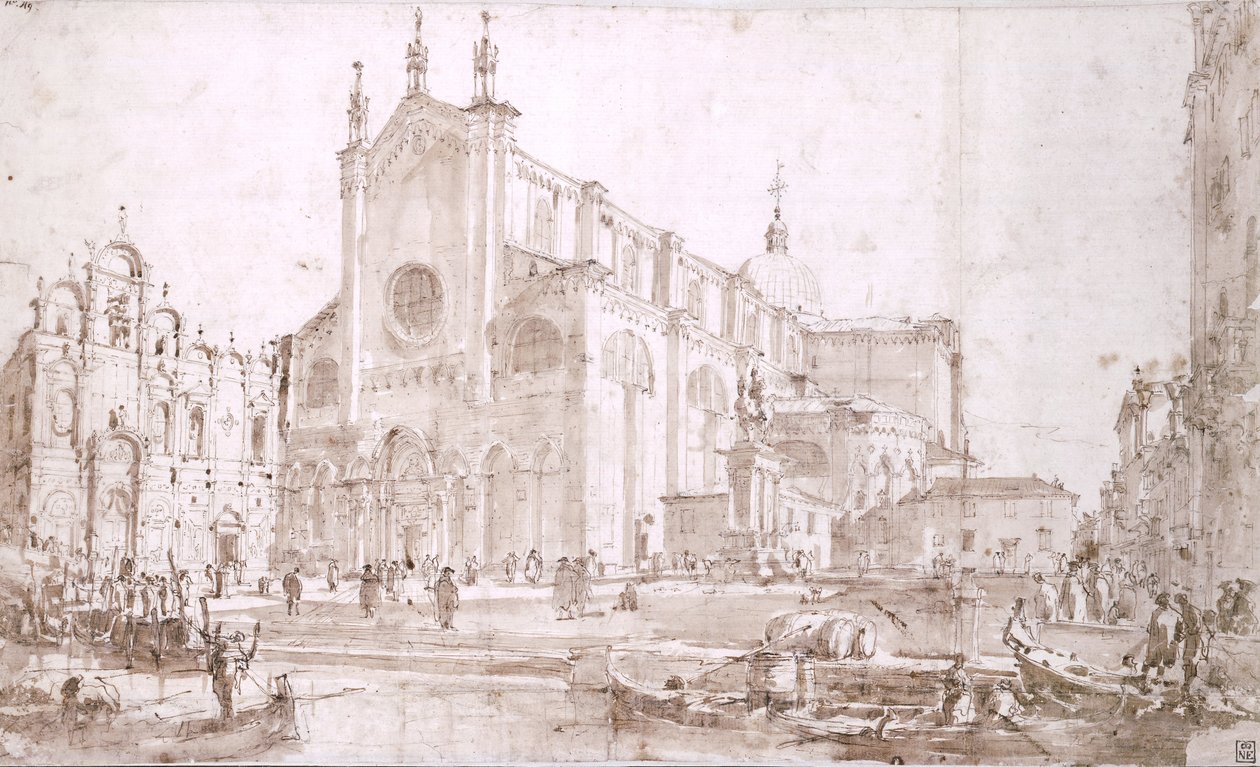 Campo San Zanipolo i Venedig af Francesco Guardi