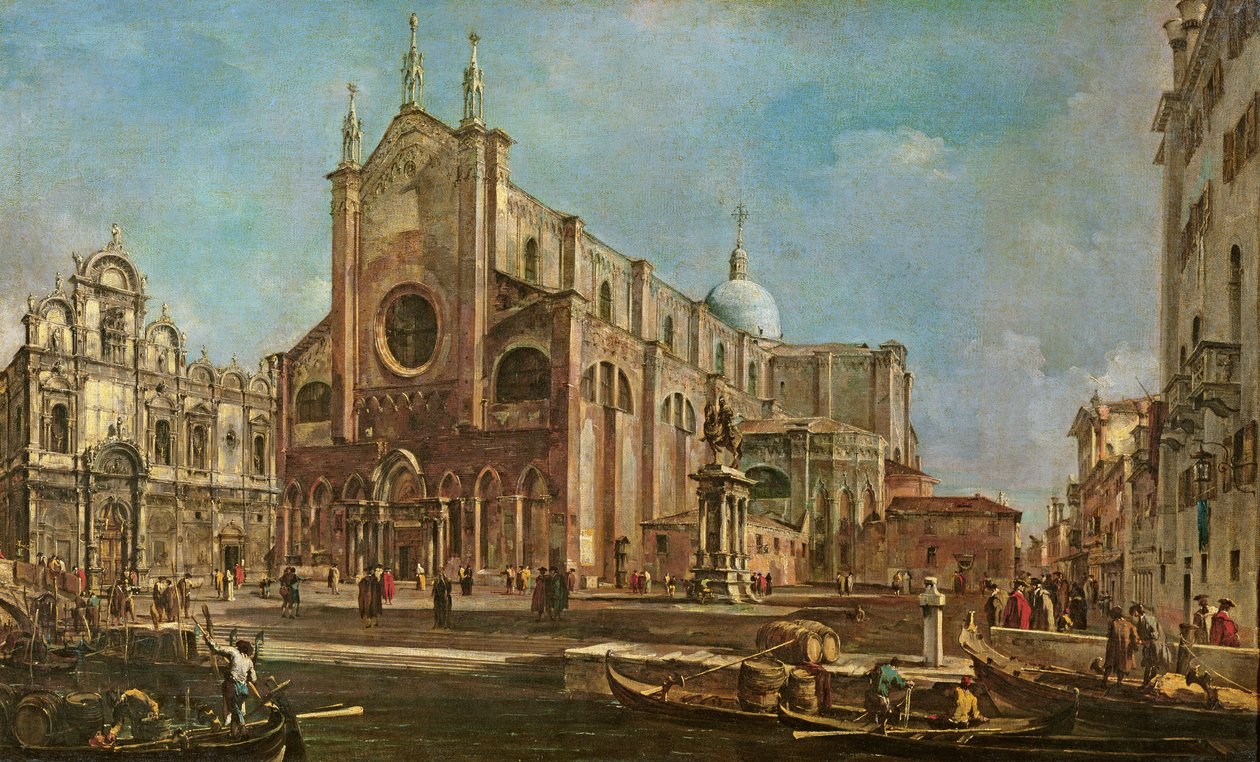 Campo dei Santi Giovanni e Paolo og Scuola Grande di San Marco, Venedig af Francesco Guardi