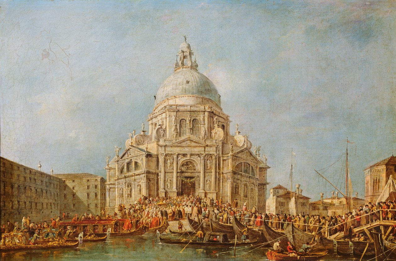 Dogen af Venedig ved Festa della Salute den 21. november for at fejre afslutningen på pesten i 1630, ca. 1766-70 af Francesco Guardi
