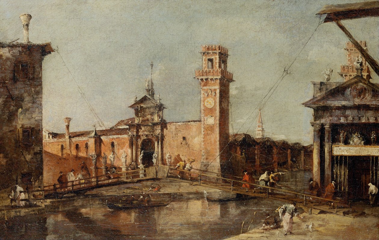 Indgangen til Arsenal i Venedig af Francesco Guardi