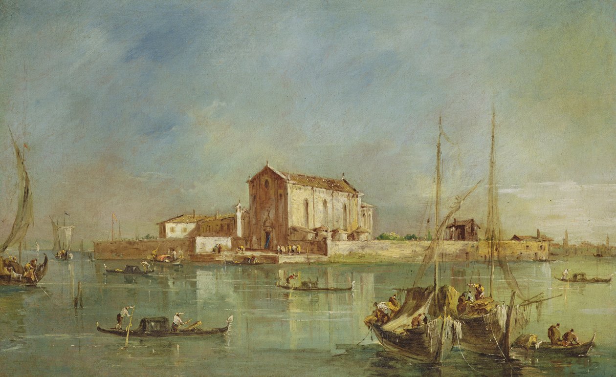 Øen San Cristoforo della Pace, Murano af Francesco Guardi