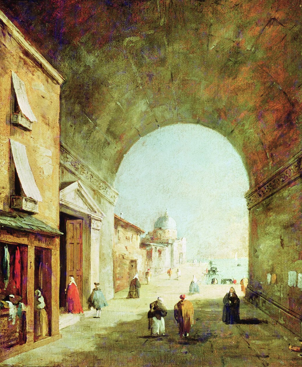 Udsigt over en venetiansk gade af Francesco Guardi
