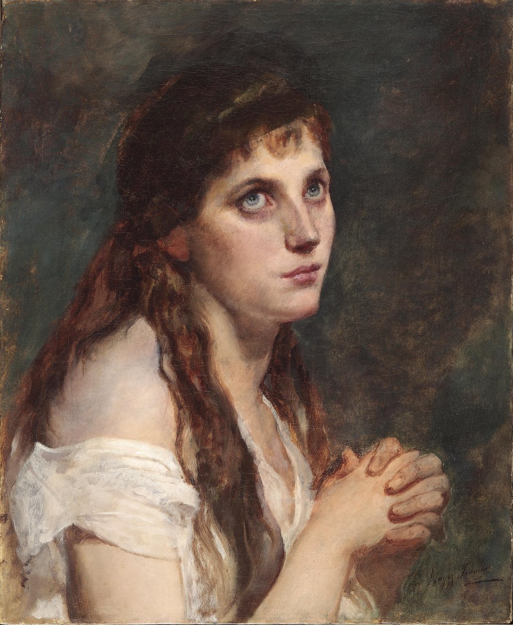 Pige med foldede hænder af Francesco Hayez