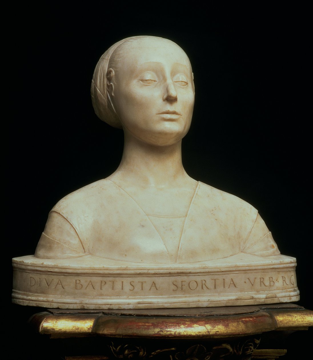 Buste af Battista Sforza, hertuginde af Urbino, ca.1473 (marmor) af Francesco Laurana