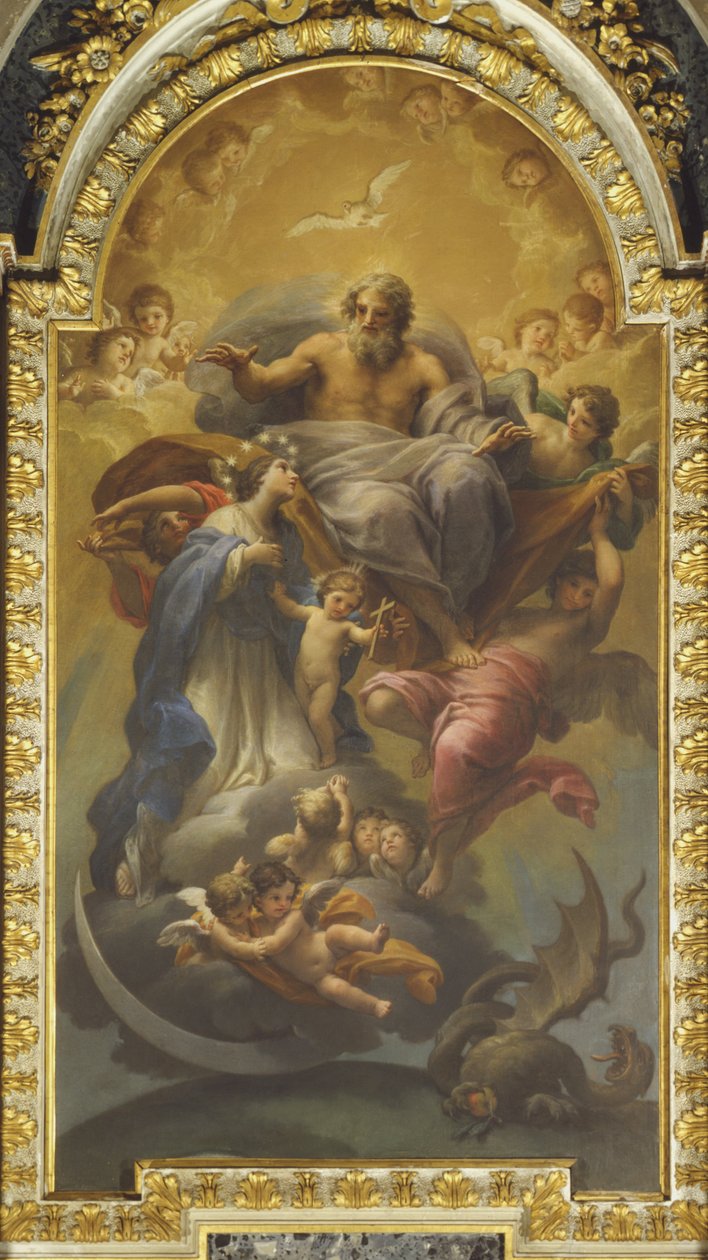 Den Evige Fader byder Jomfruen velkommen af Francesco Mancini