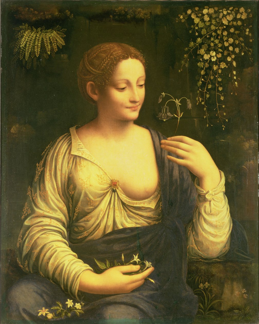 Flora, ca. 1520 (olie på lærred overført fra panel) af Francesco Melzi