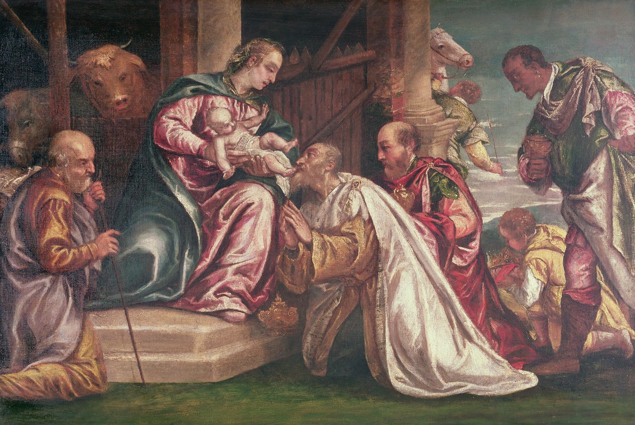Tilbedelse af Magi af Francesco Montemezzano
