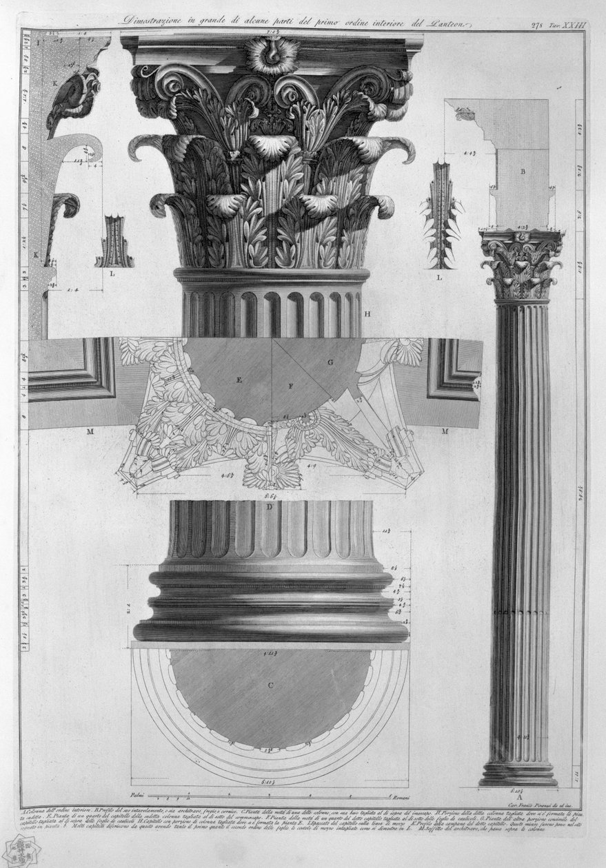 Pantheon, øverst. Himmel af Francesco Piranesi