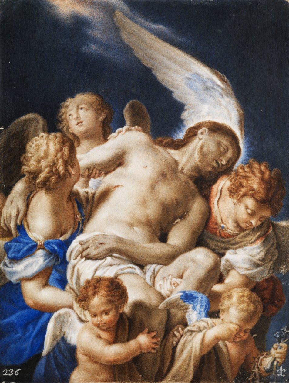 Engle, der bærer liget af Kristus af Francesco Trevisani