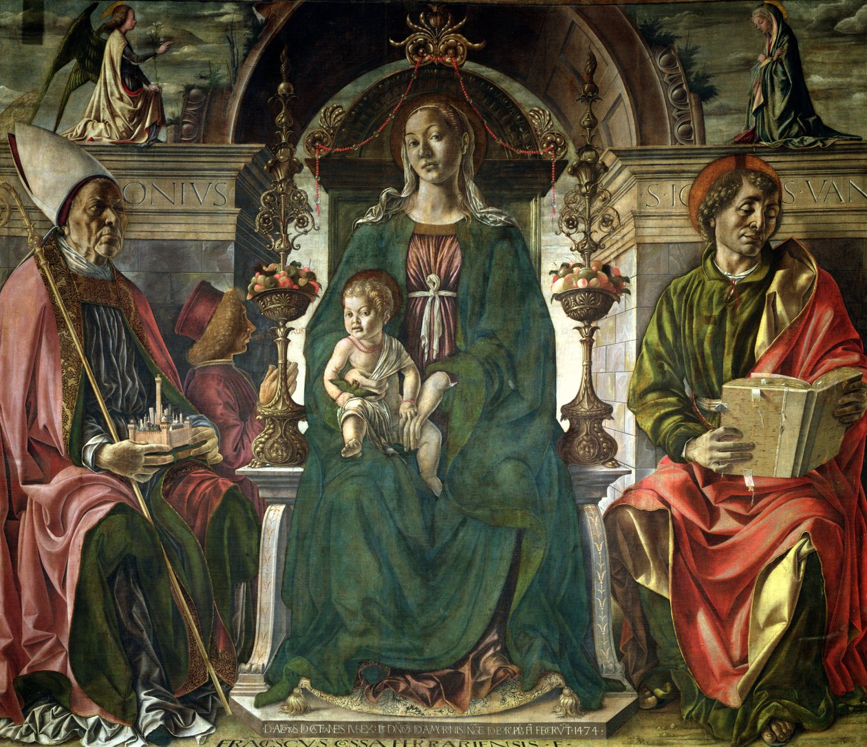 Jomfruen og de hellige, 1474 (olie) af Francesco del Cossa