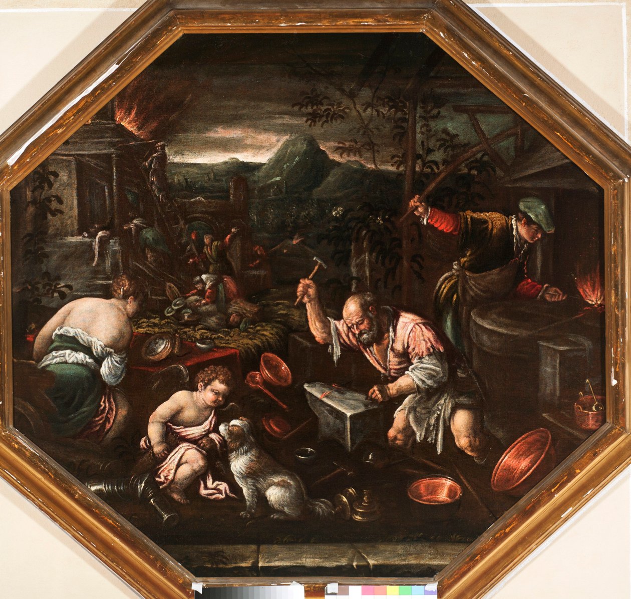 Allegori om ild Maleri af Francesco da Ponte dit Francesco Bassano (1549-1592) Gener, Strada Nuova Museer af Francesco Bassano