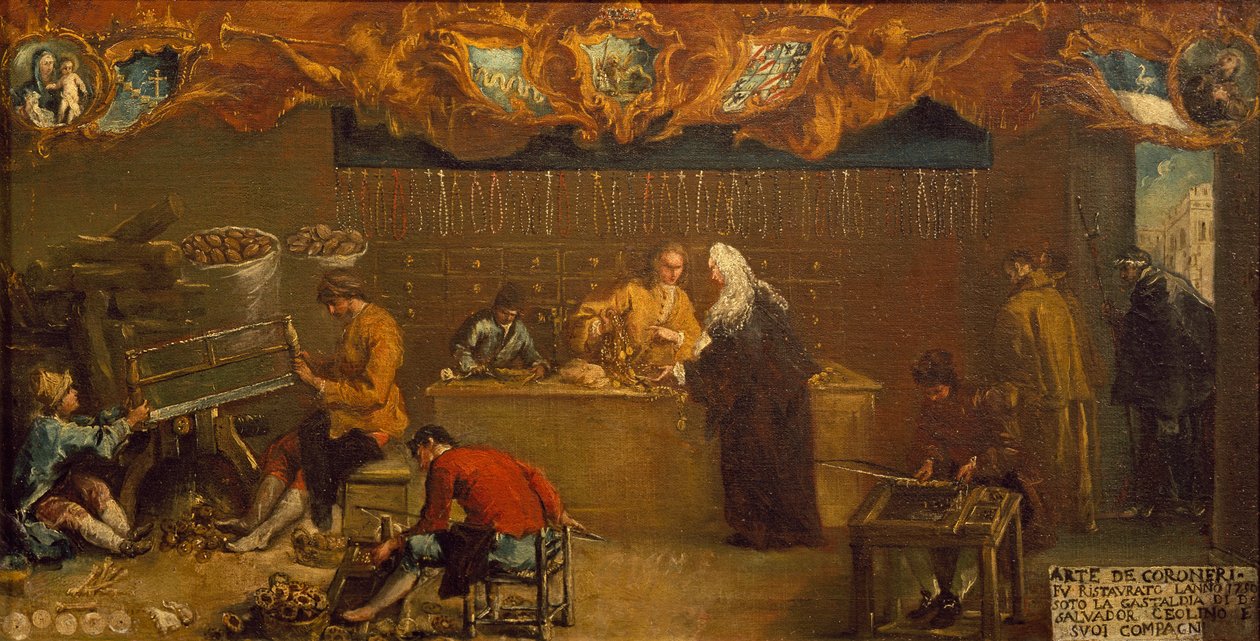 Arte dei Coroneri, ca. 1750 (olie på lærred) af Francesco (attr. to) Guardi