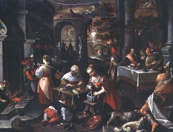 Lazarus ved dykkerfesten af Francesco (circle of) Bassano