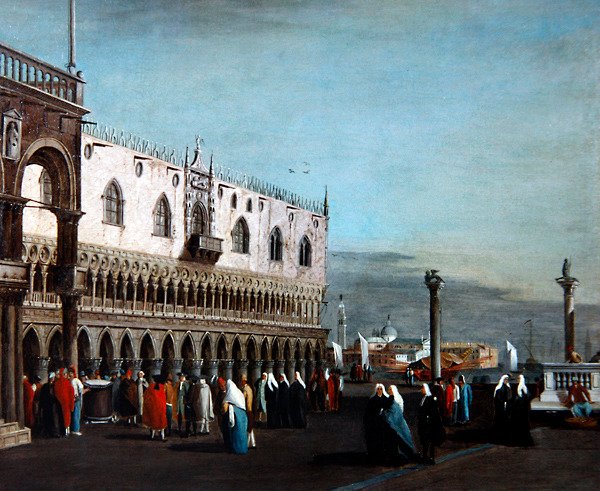 Udsigt over Venedig (olie på lærred) af Francesco (circle of) Guardi
