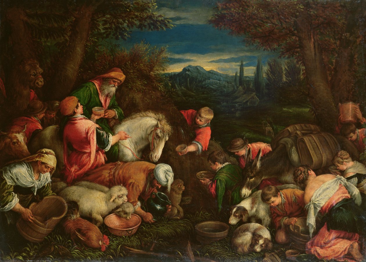 Jakob og Laban ved Brønden, 1590 af Francesco Bassano