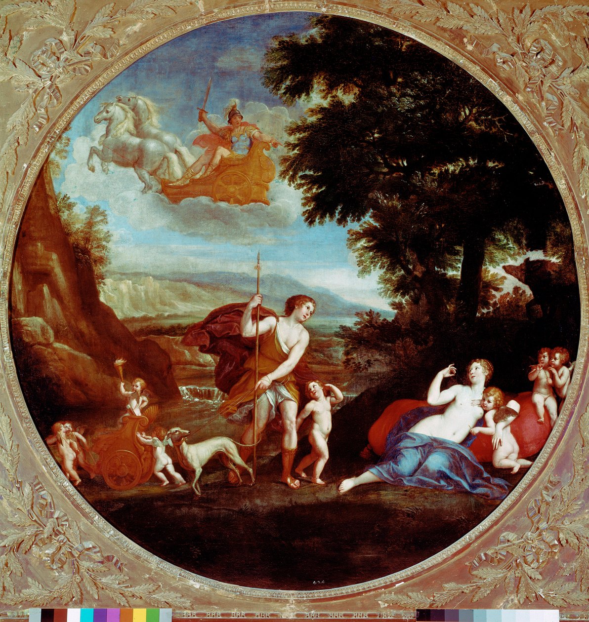 Venus og Adonis Maleri af Francesco Albani (1578-1660) sagde det albanske Rom fra det 17. århundrede, Galleria Borghese af Francesco Albani