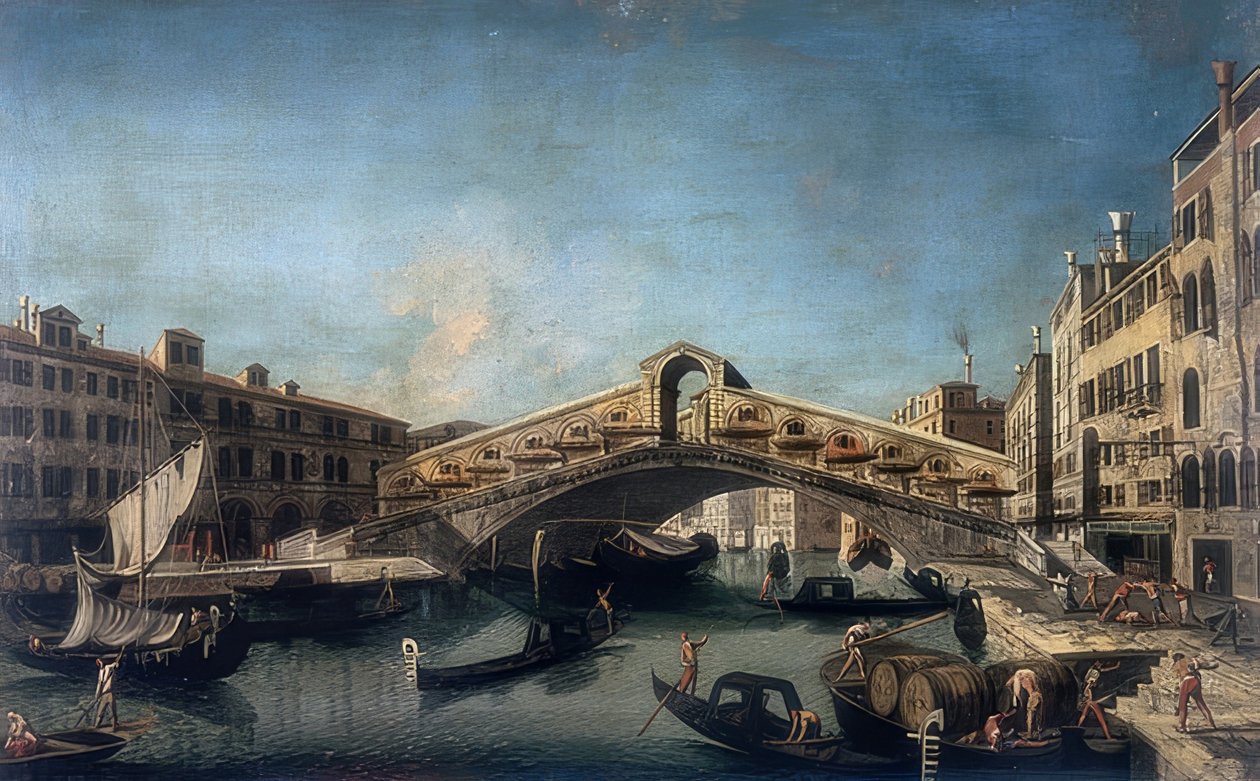 Rialto broen. Ca. 1735-1740 af Francesco Albotto